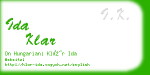 ida klar business card